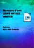 Manuale d uso LIBRE OFFICE WRITER