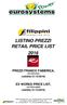 LISTINO PREZZI RETAIL PRICE LIST 2016