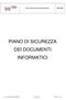 PIANO DI SICUREZZA DEI DOCUMENTI INFORMATICI