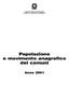 SISTEMA STATISTICO NAZIONALE ISTITUTO NAZIONALE DI STATISTICA. Popolazione e movimento anagrafico dei comuni