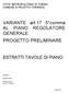 VARIANTE art.17 5 comma AL PIANO REGOLATORE GENERALE PROGETTO PRELIMINARE