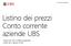 Listino dei prezzi Conto corrente aziende UBS