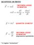 QUANTITA' DI MOTO SECONDA LEGGE DI NEWTON QUANTITA' DI MOTO* SECONDA LEGGE DI NEWTON (espressione equivalente) * In inglese momentum