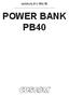MANUALE UTENTE POWER BANK PB40