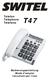 Telefon Téléphone Telefono T47. Bedienungsanleitung Mode d emploi Istruzioni per l'uso