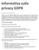 Informativa sulla privacy GDPR