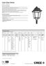 Cree Urban Series. ARTISTIC - Lanterna LED. Descrizione del prodotto. Sintesi delle prestazioni