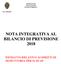 NOTA INTEGRATIVA AL BILANCIO DI PREVISIONE 2018