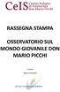 RASSEGNA STAMPA OSSERVATORIO SUL MONDO GIOVANILE DON MARIO PICCHI. A cura di. Agenzia Comunicatio