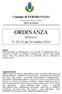 Comune di FERMIGNANO. Provincia di Pesaro e Urbino Ufficio del Sindaco ORDINANZA SINDACO