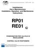 Installazione Uso e Manutenzione Installation, Operation and Maintenance Instructions RP01 RE01 POSIZIONATORI PER VALVOLE DI REGOLAZIONE