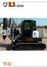 CF 2.5. Dati tecnici Technical data. Hitachi 55U / Bobcat E50 Yanmar 4TNV88 / Kubota V2403. Cicalino con macchina in movimento