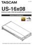 US-16x08. Interfaccia audio USB2.0/preamplificatore microfonico MANUALE DI RIFERIMENTO