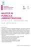 MASTER IN PUBBLICA AMMINISTRAZIONE LIVELLO II - EDIZIONE VIII A.A