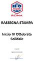 RASSEGNA STAMPA. Inizio IV Ottobrata Solidale. A cura di. Agenzia Comunicatio