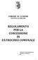 REGOLAMENTO PER LA CONCESSIONE DI PATROCINIO COMUNALE