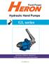 ERON. Hydraulic Hand Pumps. Fluid Power MEDIUM