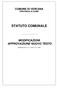COMUNE DI VERCANA PROVINCIA DI COMO STATUTO COMUNALE MODIFICAZIONI APPROVAZIONE NUOVO TESTO