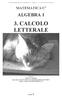 3. CALCOLO LETTERALE