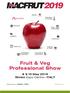 Fruit & Veg Professional Show May 2019 Rimini Expo Centre - ITALY