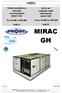 MIRAC GH. Air to air compact units ROOF-TOP. From 10 kw to 240 kw R407C. Unità monoblocco aria-aria con bruciatore ROOF-TOP.