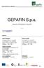 GEPAFIN S.p.a. Garanzie e Partecipazioni Finanziarie ********