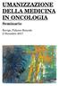 UMANIZZAZIONE DELLA MEDICINA IN ONCOLOGIA Seminario