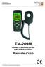 TM-209M Luxmetro di precisione per LED e altre fonti di luce bianca Manuale d'uso