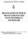 Comune di Villa d Almè REGOLAMENTO PER IL TRATTAMENTO DEI DATI SENSIBILI E GIUDIZIARI
