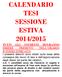 CALENDARIO TESI SESSIONE ESTIVA 2014/2015