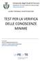 TEST PER LA VERIFICA DELLE CONOSCENZE MINIME