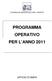 PROGRAMMA OPERATIVO PER L ANNO 2011