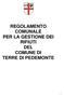 REGOLAMENTO COMUNALE PER LA GESTIONE DEI RIFIUTI DEL COMUNE DI TERRE DI PEDEMONTE