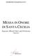 DOMENICO BARTOLUCCI MESSA IN ONORE DI SANTA CECILIA. Soprano, Mixed Choir and Orchestra (Spartito)