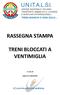 TRENI BLOCCATI A VENTIMIGLIA