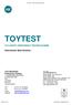 TOYTEST. Descrizione dello Schema TOY SAFETY PROFICIENCY TESTING SCHEME