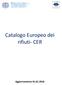 Catalogo Europeo dei rifiuti- CER
