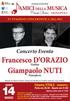Francesco D ORAZIO. Giampaolo NUTI. Concerto Evento. Cinema ETOILE - MONOPOLI. 33 a STAGIONE CONCERTISTICA MARZO. Violino.