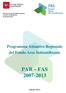PAR FAS Programma Attuativo Regionale del Fondo Aree Sottoutilizzate. (Ottobre 2012)
