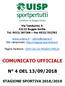 COMUNICATO UFFICIALE