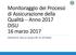 Monitoraggio dei Processi di Assicurazione della Qualità Anno 2017 DiSU 16 marzo 2017 PRESIDIO DELLA QUALITÀ DI ATENEO