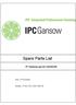 Spare Parts List. IP Cleaning spa Div GANSOW. Ref: LPTE Model: CT46 C50 230V GR/VE