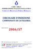 CONI - FIPAV FEDERAZIONE ITALIANA PALLAVOLO CIRCOLARE D INDIZIONE CAMPIONATI DI CATEGORIA 2016/17