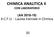 CHIMICA ANALITICA II CON LABORATORIO. (AA ) 8 C.F.U. - Laurea triennale in Chimica
