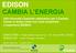 EDISON CAMBIA L ENERGIA. Una rinnovata Customer experience per il Contact Center in tempi ridotti con costi sostenibili. L esperienza EDISON