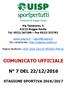 COMUNICATO UFFICIALE