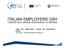 ITALIAN EMPLOYERS DAY I SERVIZI PER L IMPIEGO INCONTRANO LE IMPRESE