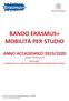 BANDO ERASMUS+ MOBILITÀ PER STUDIO