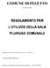 COMUNE DI FELETTO REGOLAMENTO PER L UTILIZZO DELLA SALA PLURIUSO COMUNALE