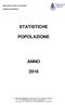 STATISTICHE POPOLAZIONE ANNO
